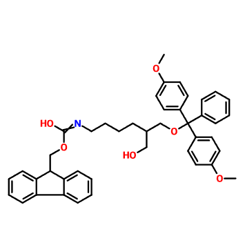 CAS: 147190-32-7 1-O-dimetoxi-tritil-2-(N-FMoc)-4-AMinobutil)-1,3-propándiol, 90 százaléka fehér-sárga szilárd anyag
